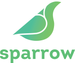Sparrow's Logos - Green (With Font & Transparent Background)